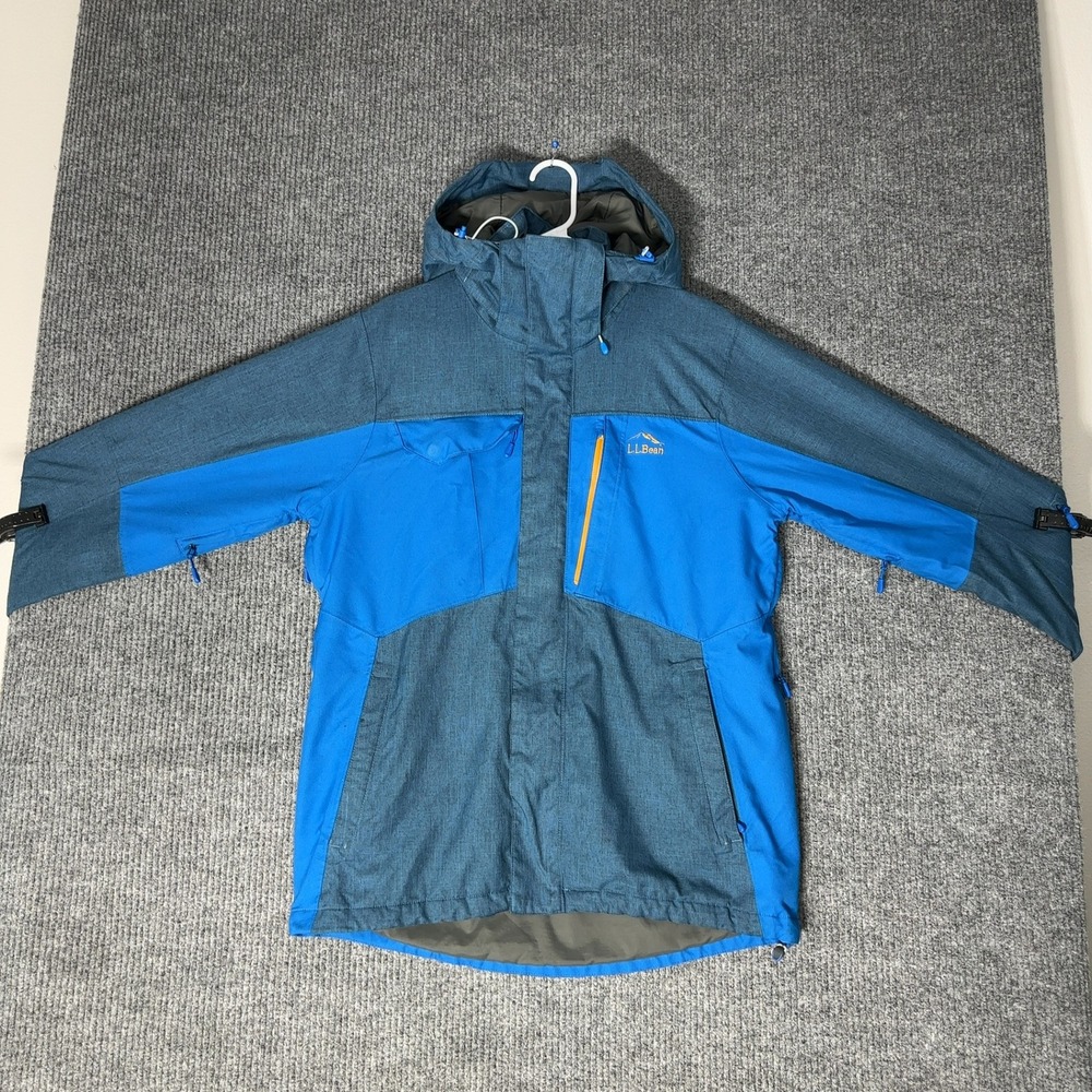 LL Bean Ski Jacket Mens M‎ Blue Hooded Insulated 297801 *READ*